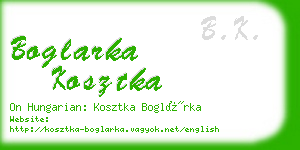 boglarka kosztka business card